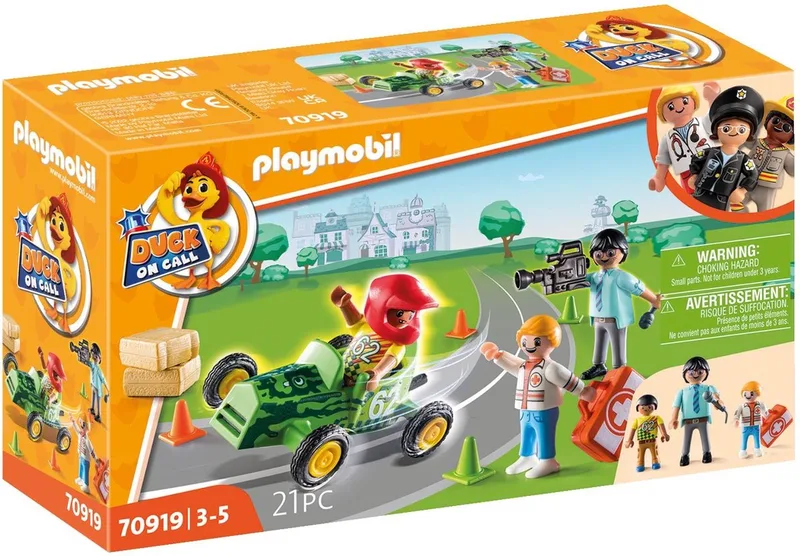 Duck On Call - Ambulance actie. Help de racer! - 70919 by Playmobil in Multicolor – product photo
