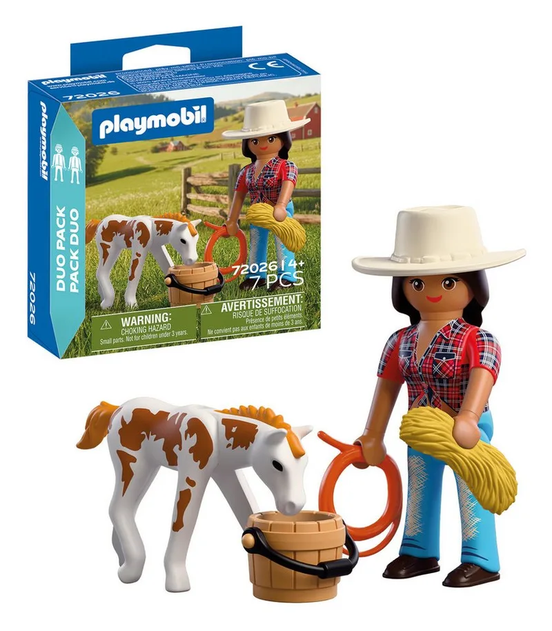 DuoPack Reiterin mit Fohlen (72026), I Love Horses Konstruktions-Spielset, (7 St) de Playmobil en Bunt – photo du produit