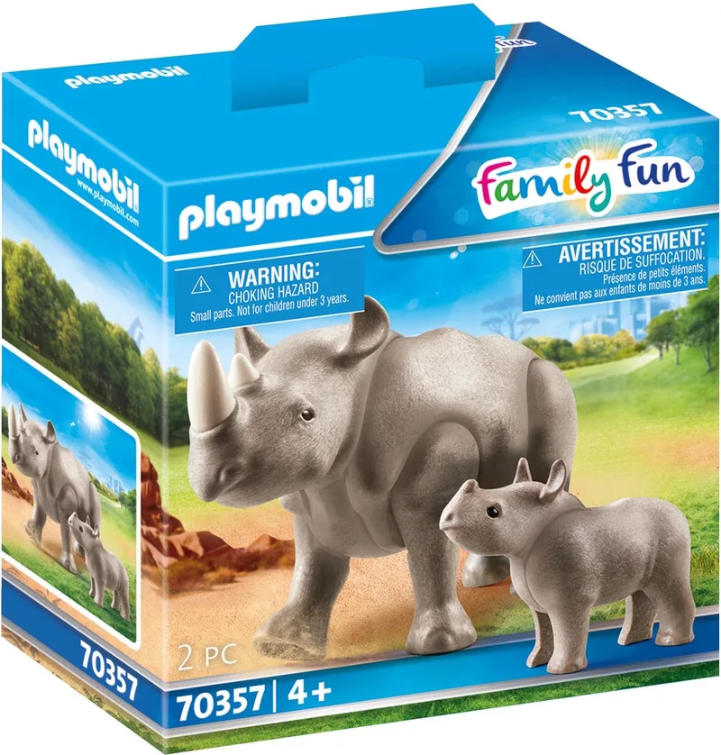 Family Fun Neushoorn met baby - 70357 de Playmobil en Multicolor – photo du produit