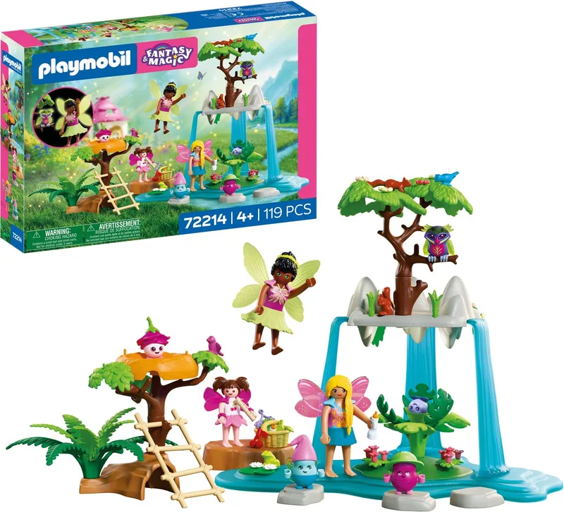 Fantasy & Magic | Magische ontmoetingsplaats | Waterval-speelset met feeën, Joylings, baby-Joylings en bosdieren | Voor kinderen vanaf 4 jaar | 72214 by Playmobil in Meerkleurig – product photo