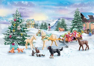 71345 Adventskalender Pferde: Weihnachtliche Schlittenfahrt fra Playmobil – miljøbillede 1 af 3