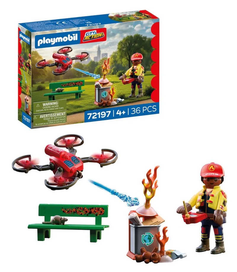 Feuerwehr-Löschdrohne (72197), City Action Konstruktions-Spielset, Made in Europe by Playmobil in Bunt – product photo