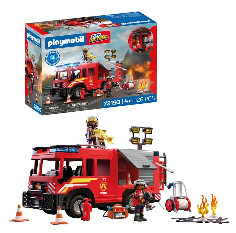 Feuerwehr-Rüstfahrzeug (72193), City Action Konstruktions-Spielset, mit Licht- und Soundeffekten by Playmobil in Bunt – product photo