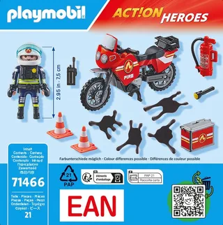 71466 Feuerwehrmotorrad am Unfallort von Playmobil in Mehrfarbig – Produktfoto 4 von 4