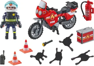 71466 Feuerwehrmotorrad am Unfallort von Playmobil in Mehrfarbig – Produktfoto 2 von 4