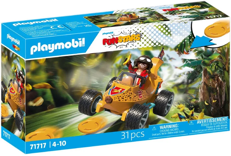 Fun Stars | Raging Banana | Speelgoed vanaf 4 jaar | Cadeau voor kinderen | Speelgoedauto | Met terugtrekmotor & schietfunctie | 71717 de Playmobil en Multi kleuren – photo du produit