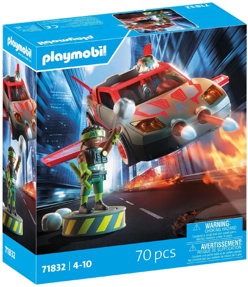 Helden | Multifunctioneel heldenvoertuig | Speelgoed vanaf 4 jaar | Cadeau voor kinderen | Veelzijdig actievoertuig | Met schietfunctie & speelfiguur | 71832 van Playmobil in Multi kleuren – productfoto