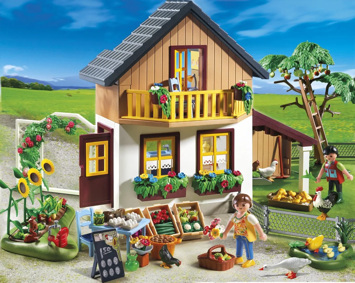 Hoeve met bio-winkel/Maison des fermiers et boutique van Playmobil in Bruin – productfoto