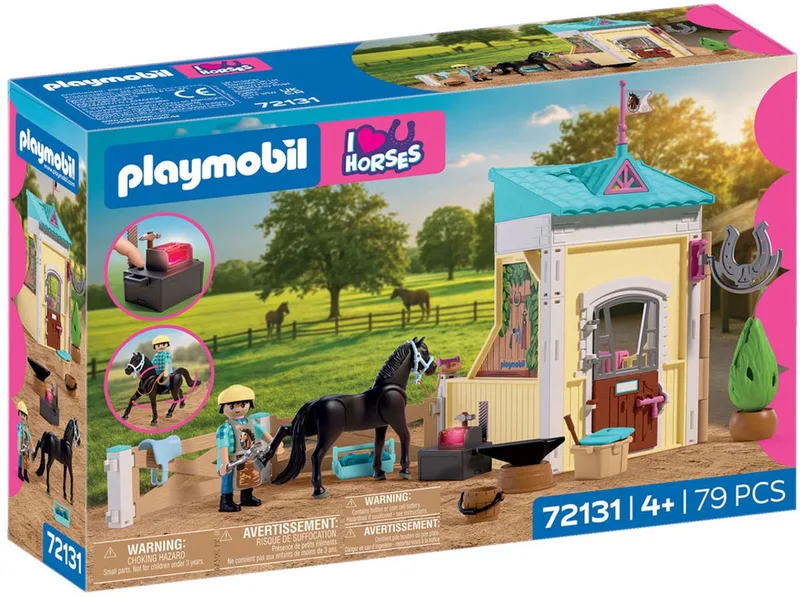 Horses Kleine Stal met Hoefsmid - 72131 von Playmobil in Multi kleuren – Produktfoto