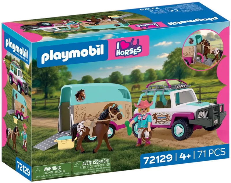 Horses Terreinwagen met Paardentrailer - 72129 van Playmobil in Multi kleuren – productfoto