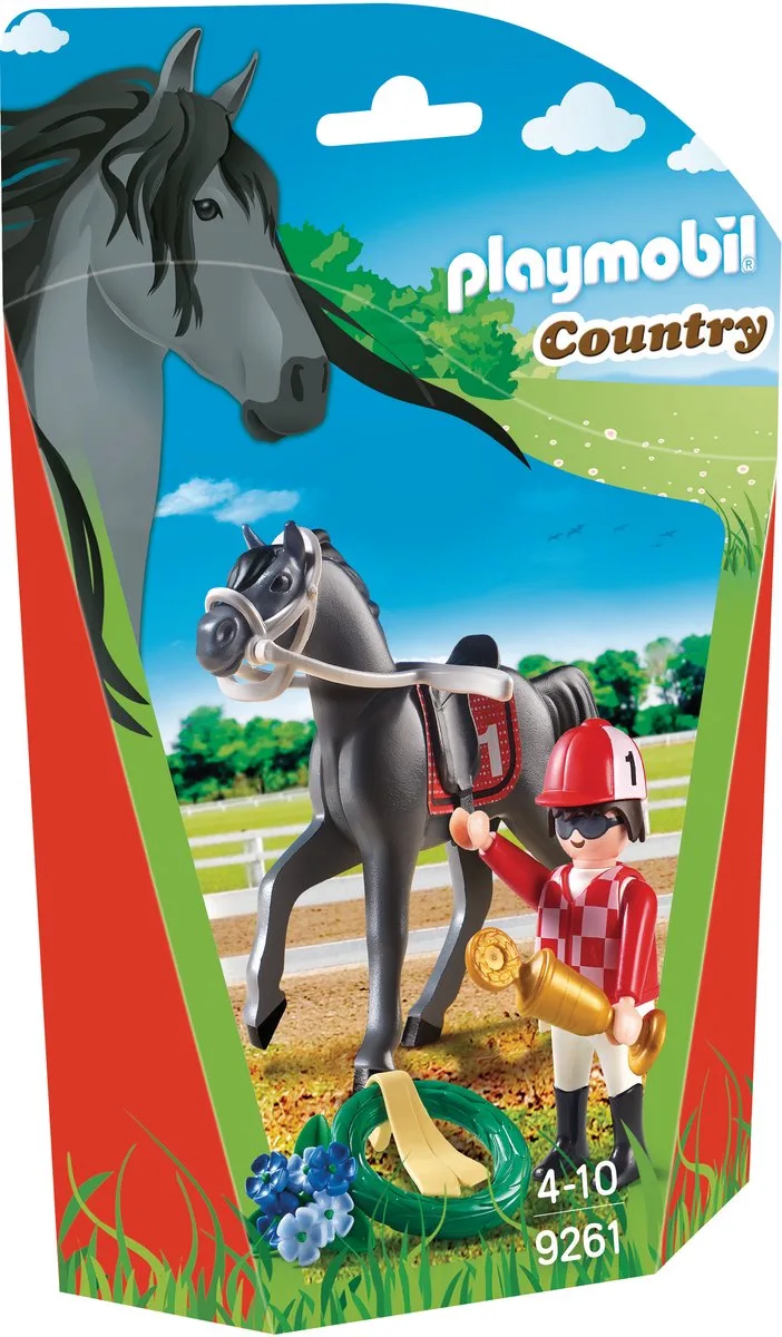 Jockey / Jockey avec cheval de course by Playmobil in {"0":"Multi colour"} – product photo