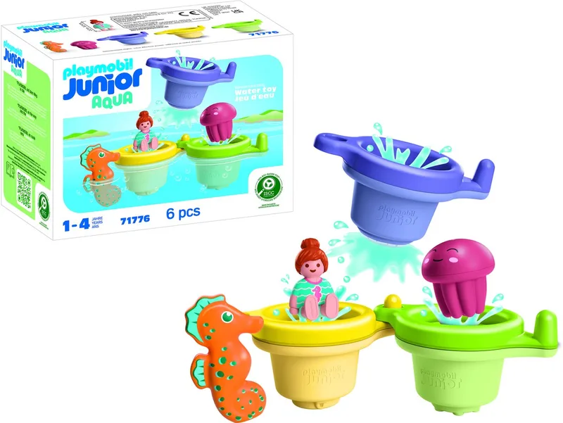 JUNIOR AQUA | Zwembeker met Waterpret | Waterspeelgoed vanaf 1 jaar | Cadeau voor peuters | Educatief & leuk badderen | Duurzaam badspeelgoed | 71776 von Playmobil in Multi kleuren – Produktfoto