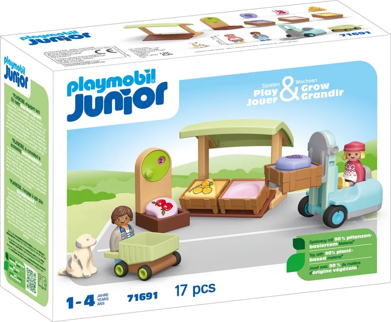 Junior Biologische marktkraam & heftruck - 71691 von Playmobil in Multicolor – Produktfoto