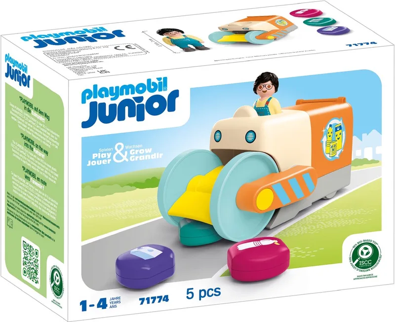 JUNIOR: Duw en grijpvuilniswagen - 71774 van Playmobil in Meerkleurig – productfoto