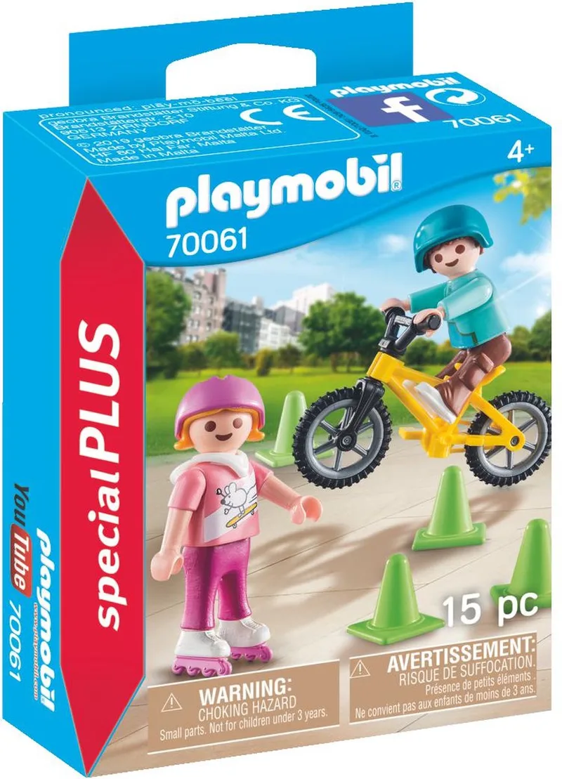 Kinderen met fiets en skates - 70061 de Playmobil en Multicolor – photo du produit