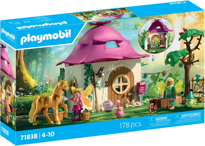 Magische Eenhoorns - Feeënhuis met gouden eenhoorn en stal - Met oplichtende slinger voor magische nachten - 71838 by Playmobil in Multicolore – product photo