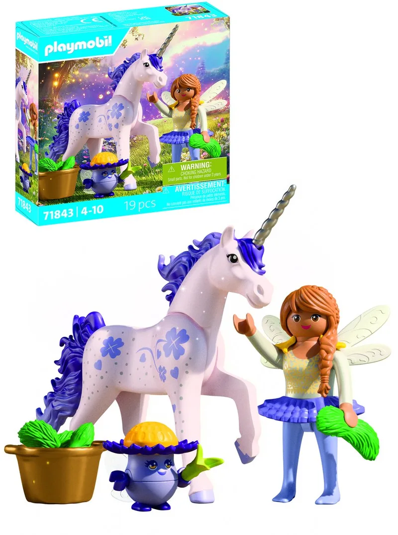 Magische Eenhoorns | Verzamelbare Eenhoorn Lucky Lavendel met Fee | Fantasierijke speelset voor eenhoornfans | Met liefdevolle details & verwisselbare accessoires | Perfect cadeau voor kinderen vanaf 4 jaar | 71843 by Playmobil in Meerkleurig – product photo