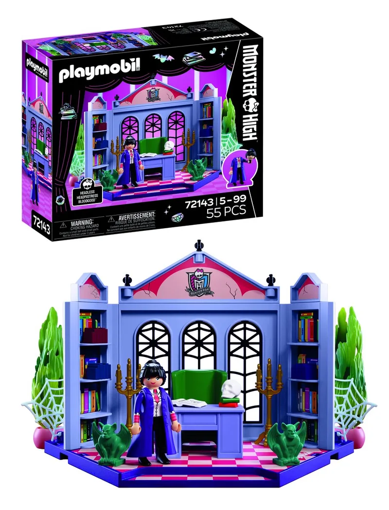 Monster High™ | Bloodgood's kantoor | Büro‑Set mit kopfloser Direktorin, Schreibtisch, Relikten & Glow‑Spinnweben | Für Fans ab 5 Jahren | 72143 de Playmobil en Meerkleurig – photo du produit