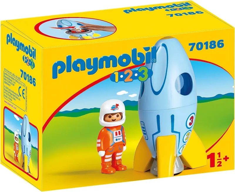 PLAYMOBIL 1.2.3 Astronaut met raket - 70186 von Playmobil in Multicolor – Produktfoto