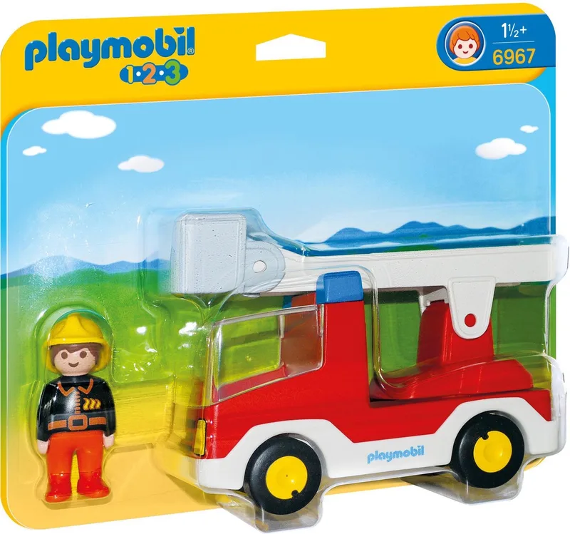 PLAYMOBIL 1.2.3 Brandweerwagen met ladder - 6967 von Playmobil in Multicolor – Produktfoto