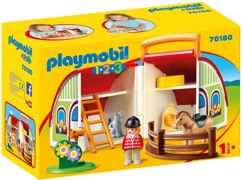 PLAYMOBIL 1.2.3 Mijn meeneem manege - 70180 von Playmobil in Multicolor – Produktfoto