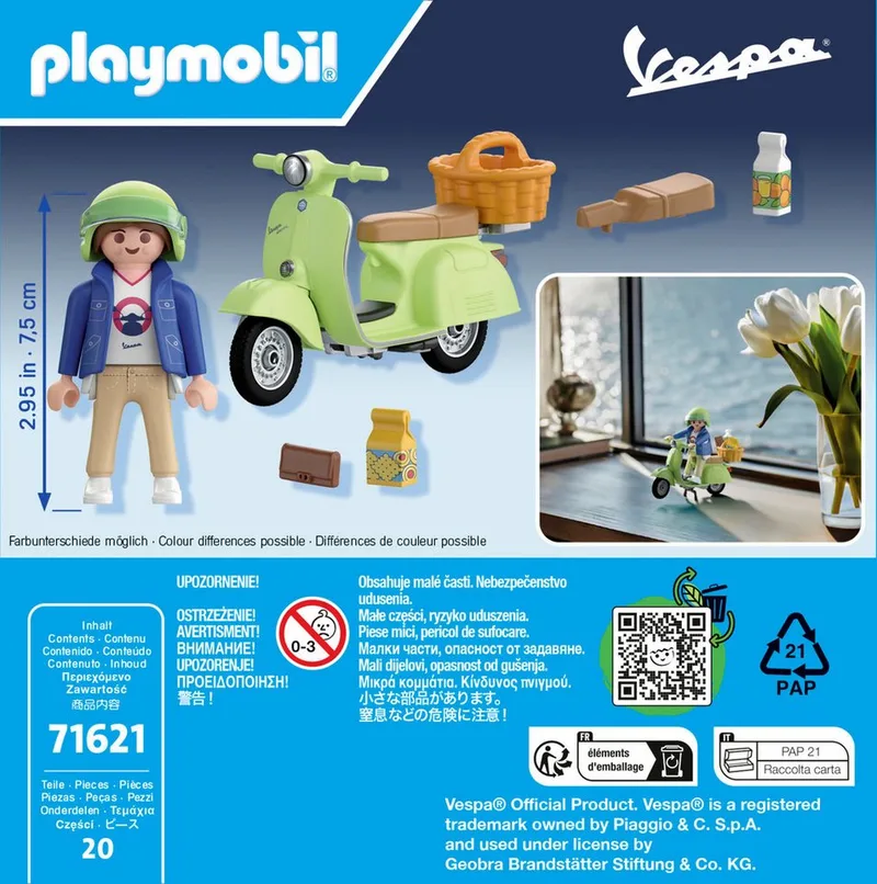 PLAYMOBIL 1969 Vespa 150 Sprint Veloce, lichtgroen - 71621 de Playmobil en Multicolore – photo du produit 5 sur 5
