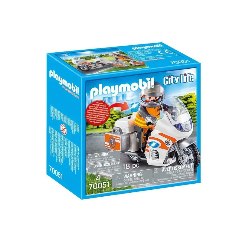 PLAYMOBIL® 70051 City Life Notarzt-Motorrad mit Blinklicht van Playmobil – productfoto