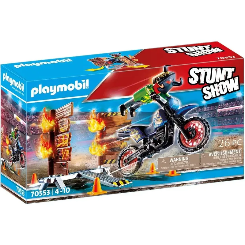 PLAYMOBIL® 70553 Stuntshow Stuntshow Motorrad mit Feuerwand by Playmobil – product photo