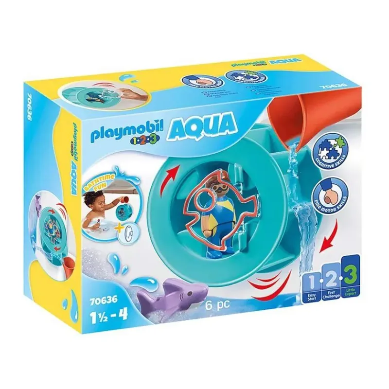 PLAYMOBIL® 70636 1.2.3. Aqua Wasserwirbelrad mit Babyhai by Playmobil – product photo