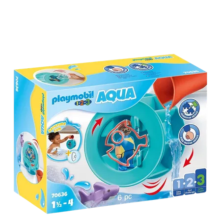 PLAYMOBIL® 70636 1.2.3. Aqua Wasserwirbelrad mit Babyhai fra Playmobil – produktbillede 2 af 2
