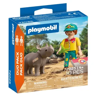 PLAYMOBIL® 72025 DuoPack Tierpfleger mit Nashorn de Playmobil en Multicolore – photo du produit 1 sur 2