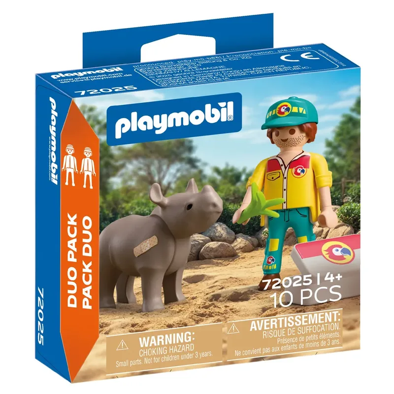 PLAYMOBIL® 72025 DuoPack Tierpfleger mit Nashorn by Playmobil in Bunt – product photo