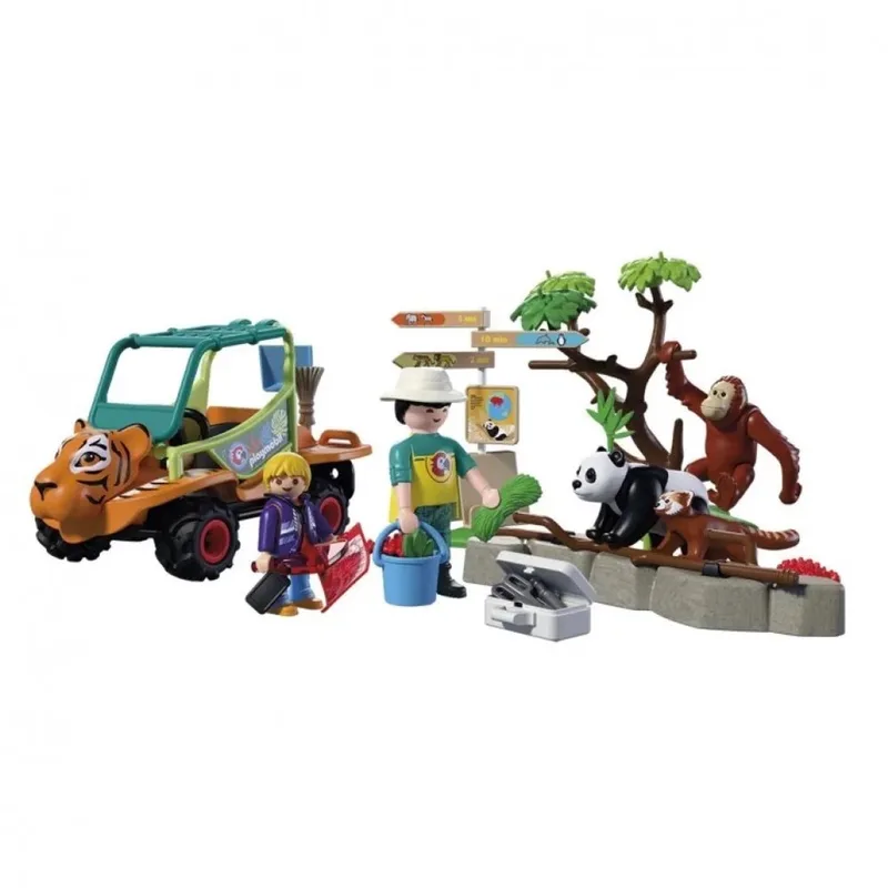 PLAYMOBIL – 72072 – Speelset zooverzorger – voertuig – 62 delen von Playmobil in Oranje – Produktfoto