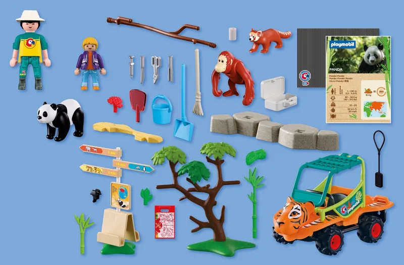 PLAYMOBIL – 72072 – Speelset zooverzorger – voertuig – 62 delen de Playmobil en Orange – photo du produit 2 sur 5