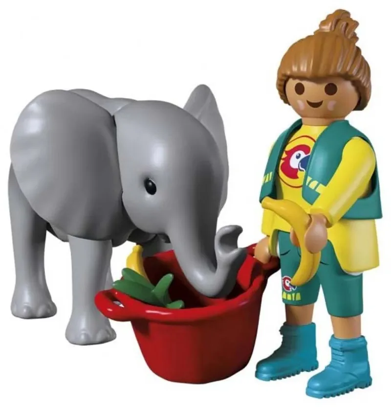 PLAYMOBIL – 72092 – Dieren & Vrienden – Speelfiguurset – Olifant von Playmobil in Rood – Produktfoto