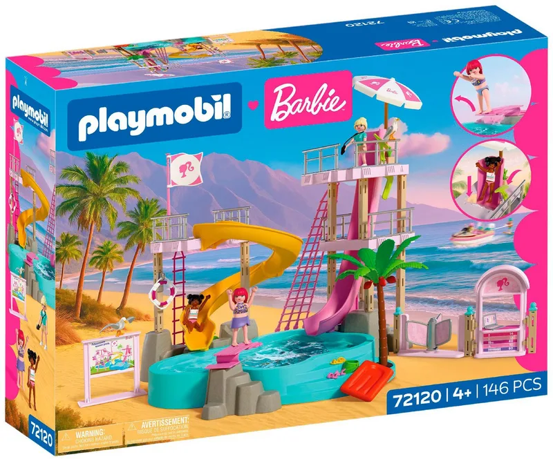 PLAYMOBIL – 72120 – Waterpark – Glijbanen – Barbiefiguren de Playmobil en Bleu – photo du produit 5 sur 5