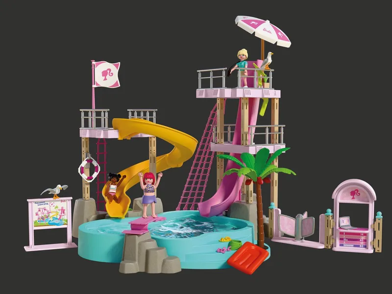 PLAYMOBIL – 72120 – Waterpark – Glijbanen – Barbiefiguren de Playmobil en Bleu – photo du produit 3 sur 5
