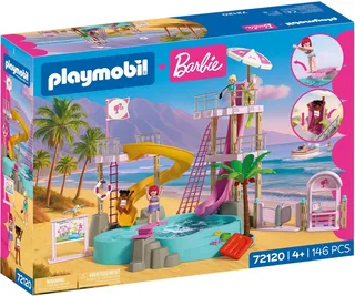 PLAYMOBIL – 72120 – Waterpark – Glijbanen – Barbiefiguren de Playmobil en Bleu – photo du produit 1 sur 5