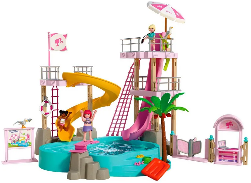 PLAYMOBIL – 72120 – Waterpark – Glijbanen – Barbiefiguren de Playmobil en Bleu – photo du produit 2 sur 5