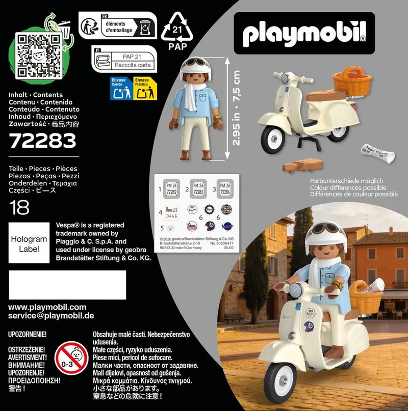 Playmobil® 80 Jahre Vespa: Classic Style (72283), Vespa Konstruktions-Spielset, (18 St), Made in Europe de Playmobil en Beige – photo du produit 4 sur 4