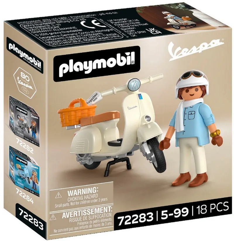 Playmobil® 80 Jahre Vespa: Classic Style (72283), Vespa Konstruktions-Spielset, (18 St), Made in Europe de Playmobil en Beige – photo du produit 3 sur 4