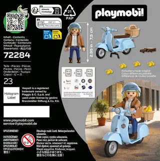 Playmobil® 80 Jahre Vespa: Iconic Style (72284), Vespa Konstruktions-Spielset, (23 St), Made in Europe de Playmobil en Bleu – photo du produit 4 sur 4