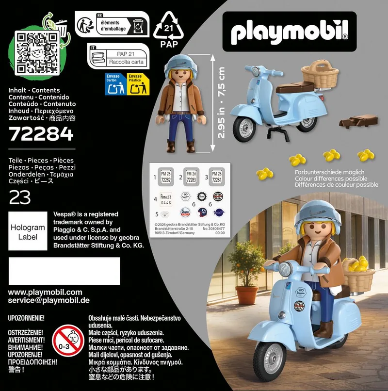 Playmobil® 80 Jahre Vespa: Iconic Style (72284), Vespa Konstruktions-Spielset, (23 St), Made in Europe de Playmobil en Bleu – photo du produit 4 sur 4