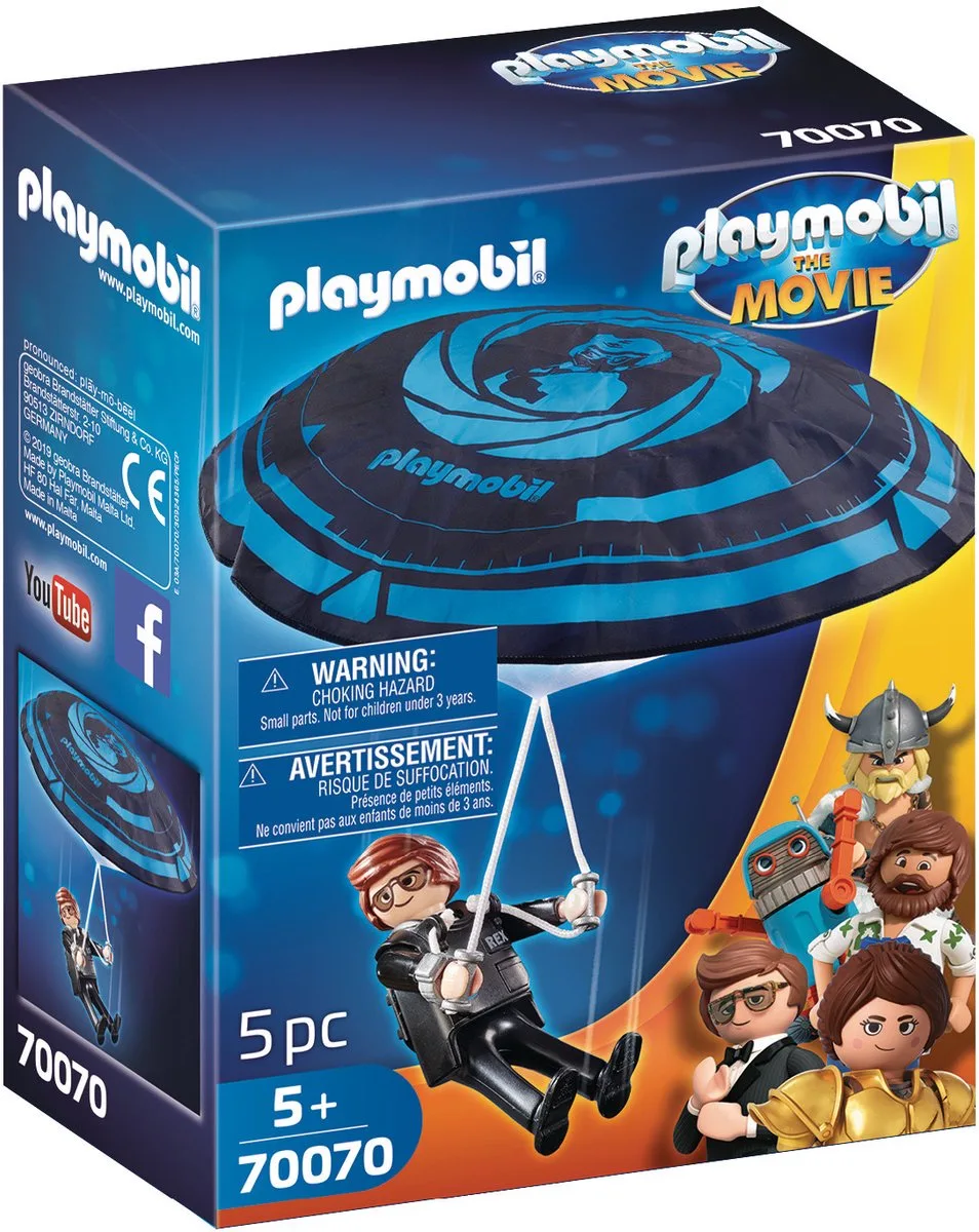 PLAYMOBIL: THE MOVIE Rex Dasher met parachute - 70070 by Playmobil in Multicolour – product photo