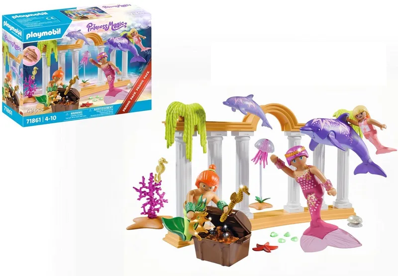 Promo Pack | Zeemeermin- Schat met dolfijnen | Speelgoed voor kinderen vanaf 4 jaar | Cadeau voor kinderen | Stimuleert creativiteit & magisch rollenspel | Sprookjesachtig onderwateravontuur met figuren | 71861 von Playmobil in Multicolor – Produktfoto