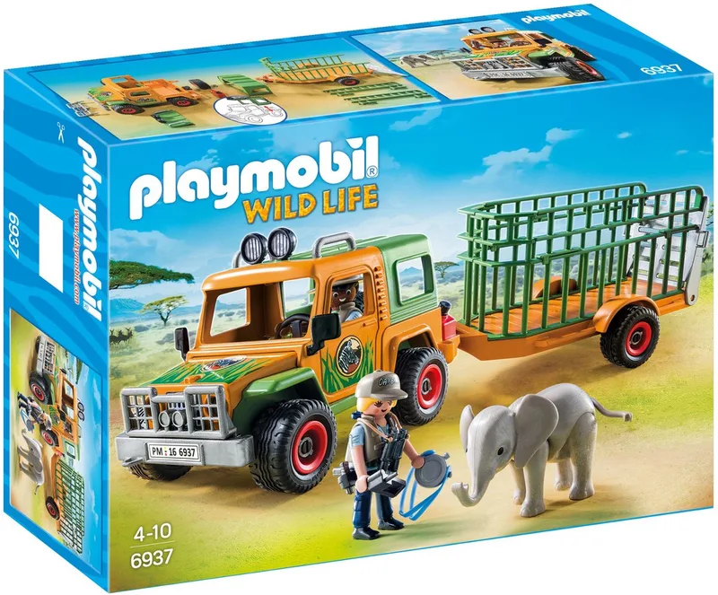 Ranger terreinwagen met olifant 6937 von Playmobil in Bruin – Produktfoto
