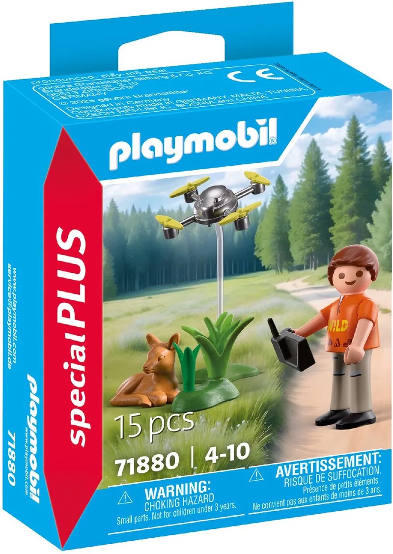 Redding van hertenkalf met drone von Playmobil in Rood – Produktfoto