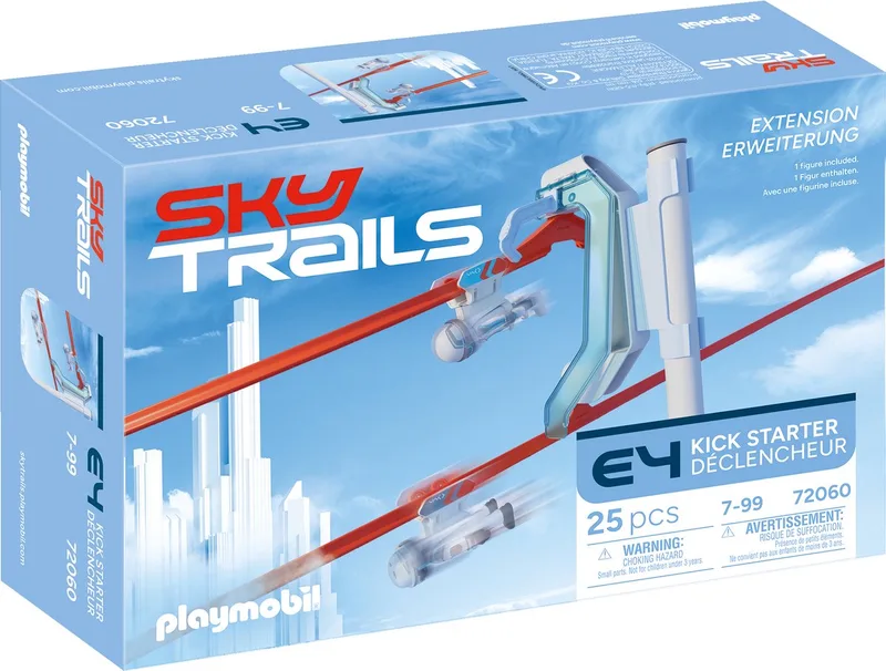 SKY TRAILS Kick Starter - Automatische dubbele start voor parallelle banen - Creatieve en spannende teamduels - Voor SKY TRAILS-banen - Leeftijd 7+ - 72060 von Playmobil in Meerkleurig – Produktfoto