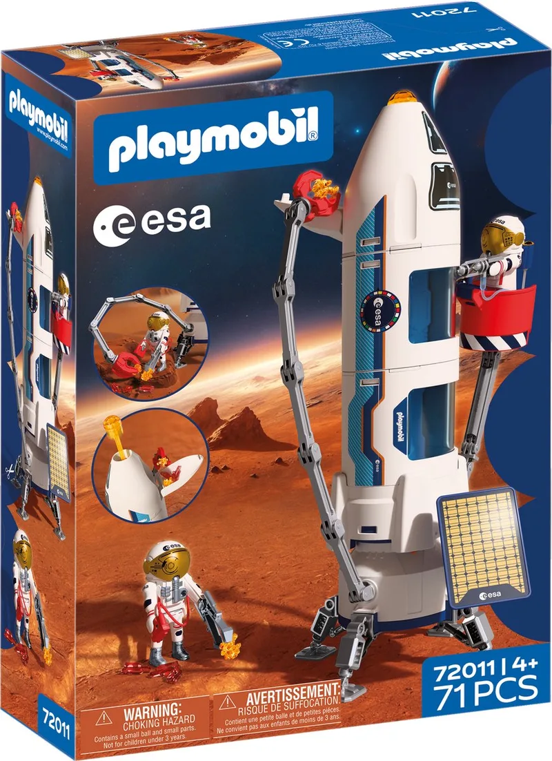 Space ESA Mars Research Rocket | Modulaire raket met lanceerplatform en 2 astronauten | Hoogwaardige ruimtespeelgoedset | Voor kinderen vanaf 4 jaar | 72011 van Playmobil in Meerkleurig – productfoto