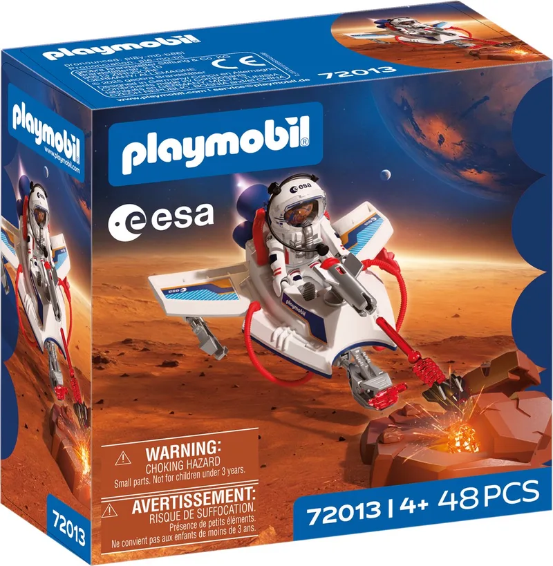 Space ESA Space Glider | Astronaut - Vliegend voertuig met schietfunctie en grijparm | Ruimteverkenning in de kinderkamer | Hoogwaardige speelgoedset | Plezier voor kinderen vanaf 4 jaar | 72013 de Playmobil en Meerkleurig – photo du produit